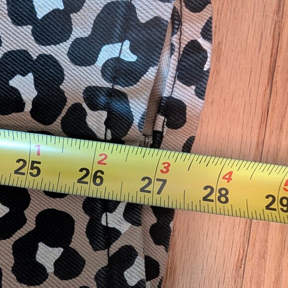 NEW Michael Kors Selma Straight Leg Ankle size 10 Leopard Print High Rise Jeans - Picture 13 of 13